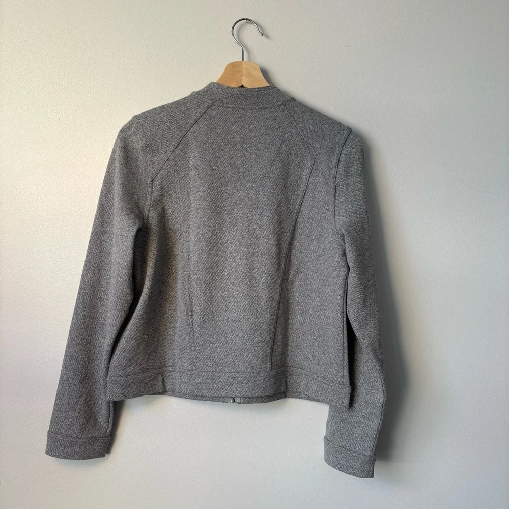Banana Republic Factory Pique Moto Jacket in light gray size Medium - Picture 2 of 10